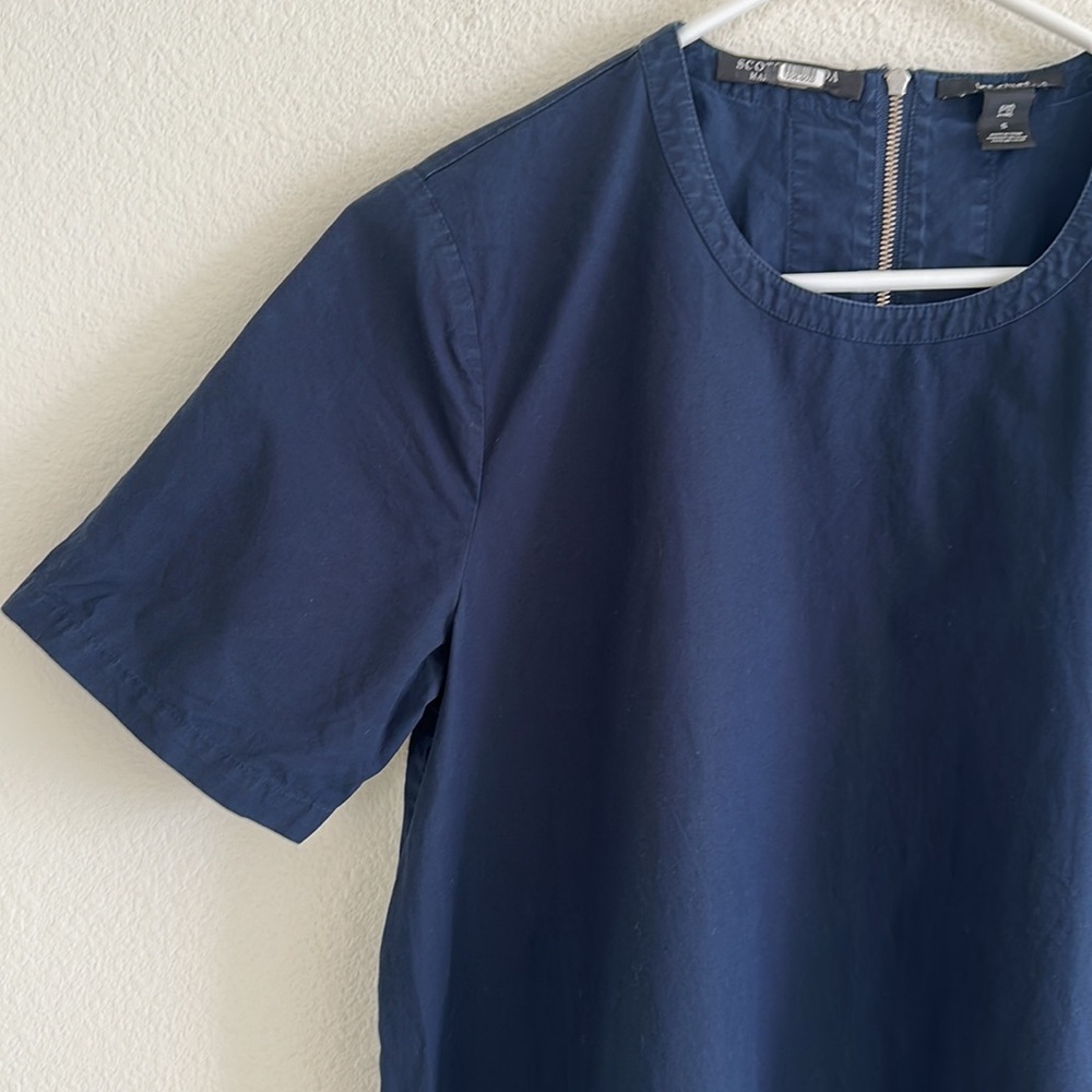 Scotch & Soda Navy Poplin Dress - Picture 5 of 11